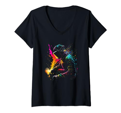 Welder Splash Art Locksmith Metal Worker Welder Welder V-Neck T-Shirt