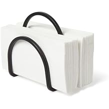 Umbra Squire Napkin Holder for Square and Rectangular Dinner, Cocktail, Luncheon Napkins, Modern Metal Design Looks Like Cast Iron, Black