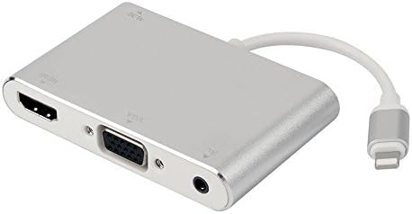 Lightning to HDMI VGA AV Adapter Converter, TESSIN 4 in 1 Plug and Play 1080P Lightning Digital AV Adapter for iPhone iPad iPod to Mirror on HDTV Projector Monitor