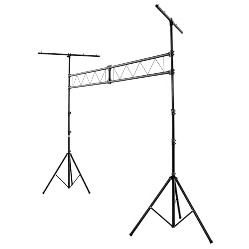 SOARS Lichttraverse faltbar, DJ-Lichtständer 180-360cm höhenverstellbar, Lichtständer Metall mit 32 Befestigungspunkte, Beleuchtungsativ bis 100kg Belastbar