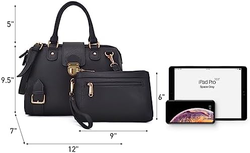 Dasein Women Barrel Handbags Purses Fashion Satchel Bags Top Handle Shoulder Bags Vegan Leather Tote Bags