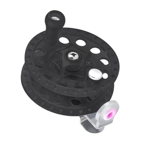 rockible Fly Fishing Reel No Bearing Diameter 6cm, Stainless Steel Seat Mount for Freshwater, Left Right Hand Use, Black