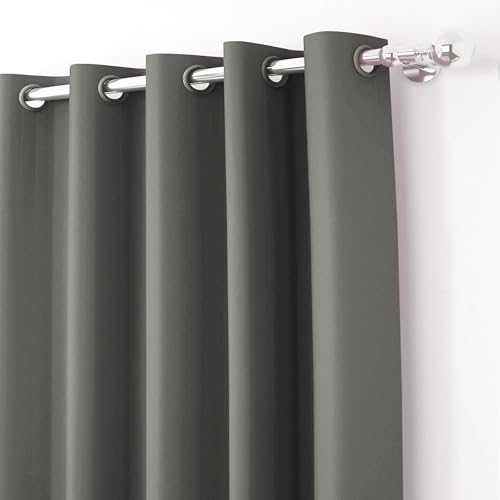 Image of Story@Home 100% True Blackout Windows Curtain 5 Feet Set of 2 | Solid Design |Room Darkening Curtain | Thermal Insulated Curtains for Living Room, Bedroom | (118 X 152 Cm, Ash Grey)