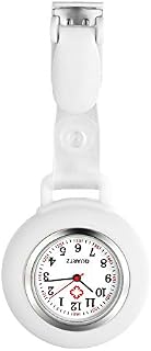 Avaner Nurses Fob Watch Snap Lapel Watch Hanging Fob Watch with Silicone Cover for Nurses Doctors (7 Colors)
