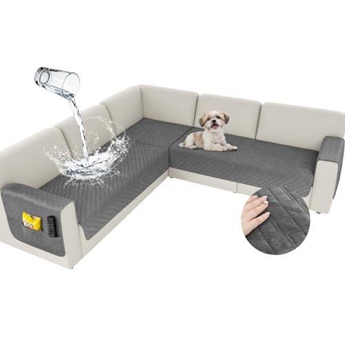 Arfntevss Waterproof Corner Sectional Couch Covers for Dogs