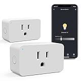 WiFi Dimmable Smart Plug 2 Pack, Alexa Smart Plugs Work with Alexa for Voice Control, Mini Dimmer Sw