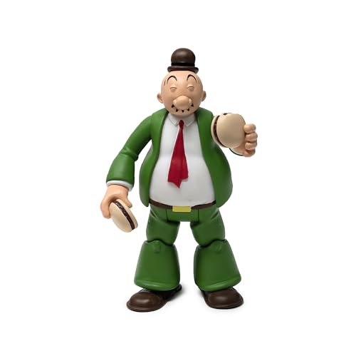 Boss Fight Studio Power Stars J. Wellington Wimpy Action Figure – Retro Style Collectible Figurine from Popeye Meets Sindbad Color Animation with 7 Points of Articulation – 5” Scale