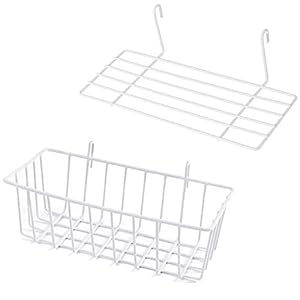 GBYAN Mand Rechte Plank voor Gird Board Muur Organizer Muur Grid Accessoires voor Thuis en Keuken, 2Pack