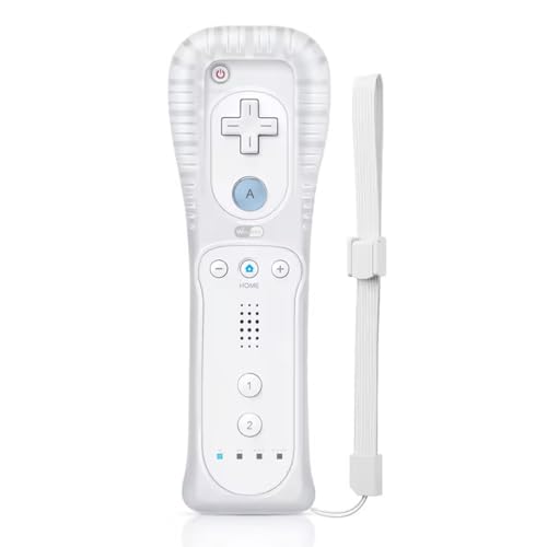 Wevesa Wii Remote Controller, Wireless Controller for Nintendo Wii, Wii U Video Game Gamepads, Replaceable Remote Game Controller with Silicone Case and Wrist Strap (White)