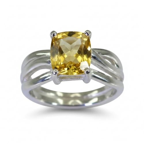 Bague en citrine véritable et argent, le cadeau ovale parfait pour femme