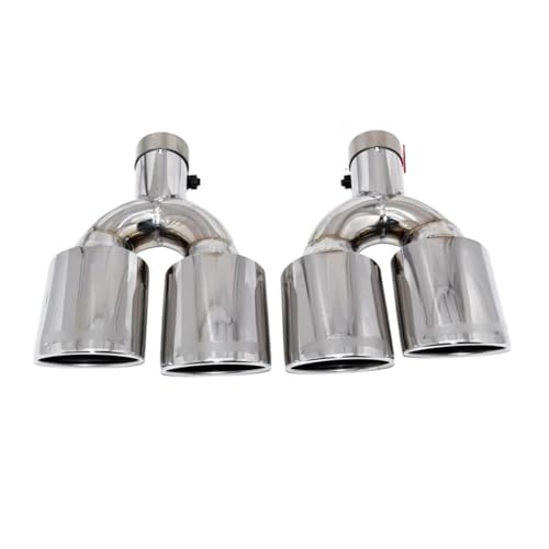 Car Stainless Steel Exhaust Suitable For Mercedes For Benz For C-class E-class S-class W204 W211 W212 W221 Exhaust Pipe Modification Quad Tailpipe Black Exhaus(51mm 220mm y)