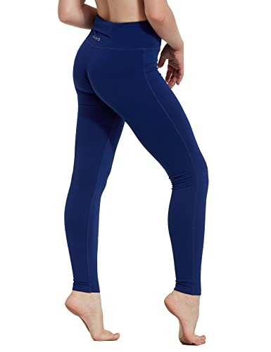 Baleaf Youth Girls' Athletic Dance Leggings Compression Pants Running Active Yoga Tights With Back Pocket Navy L #TOP3