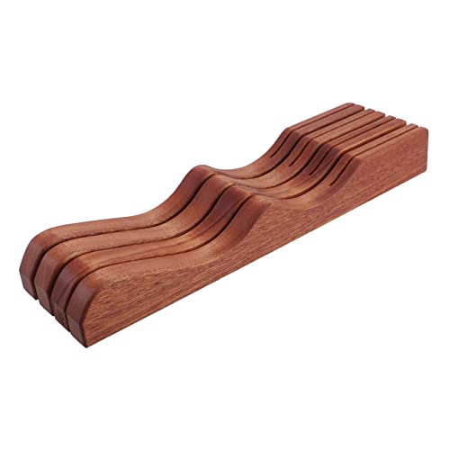 Cabilock 1Pc Retro Cutter Rack Sturdy Kitchen Storage Holder for Organizing Cutters Light Brown Desktop Tool Rest for Countertop Kitchenware