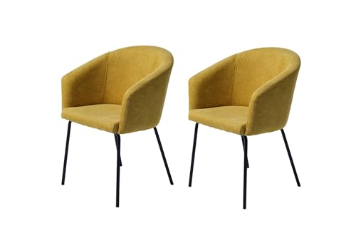 Sedia da pranzo 2er Sedie senape Metalb Chair Brego Taglia unica giallo nero