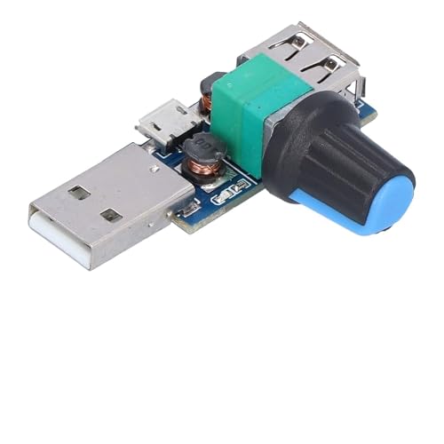 Spacnana Controlador de Velocidad de Ventilador USB, Módulo de Regulación de Velocidad Continua con Placa de Circuito Impreso Duradera, Disipación de Calor Eficiente para Ventiladores USB