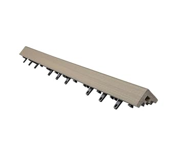 NewTechWood 1/6 ft. x 3 ft. Quick Deck Composite Deck Tile Stair Trim 2-Pieces per Box Roman Antique