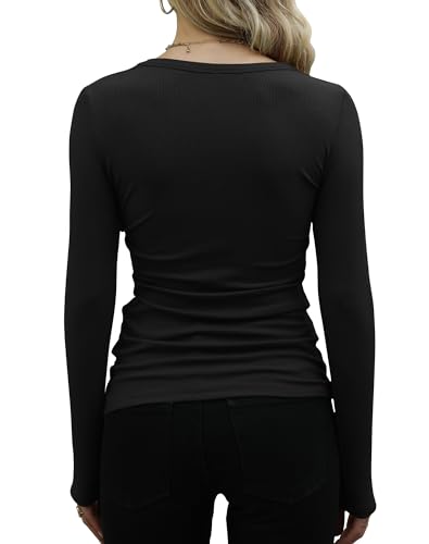 GEMBERA Womens Long Sleeve Scoop Neck Ribbed Knit Tops Casual Slim Fitted Basic Shirts3