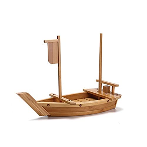 Sushi-Boot-Servierplatte, Holz-Sashimi-Servierplatten-Tablett Japanisches Aperitif-Tablett Snack-Teller Cover