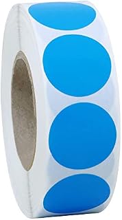 Hybsk Color Coding Dot Labels 1 Inch Round Natural Paper Green Stickers Adhesive Label 1,000 Per Roll (Green)