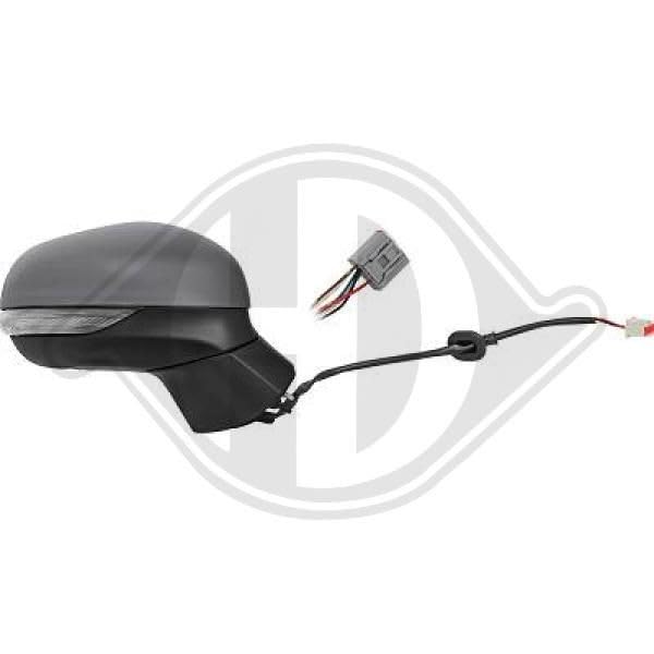 DIEDERICHS 1407124 Espejo retrovisor para ajuste elect. espejo calefactable convexo espejo completo derecha Compatible con FORD Fiesta Mk7 Hatchback HJ, HF Puma SUV J2K, CF7 Fiesta Mk7 Furgoneta