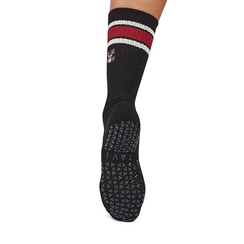 Image of TAVI Kai Crew Grip Socks for Women - Pilates Socks with Non-Slip Grips, Arch Support - Wear for Yoga, Barre, Studio Workouts