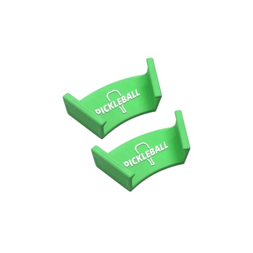 Rdttlv 2 Pcs Pickleball Paddle Holder,Wall-Mounted Racket Holder, Pickleball Accessories,No Drilling Required (GREEN-2PCS)
