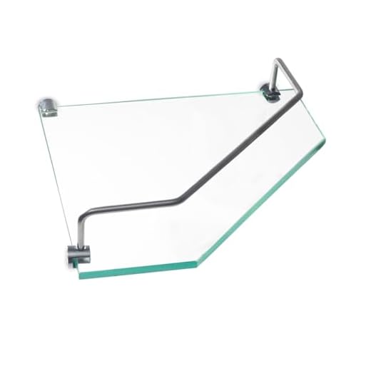 Porta Shampoo de Canto de Vidro Incolor para Banheiros - Prateleira de Canto - FBA