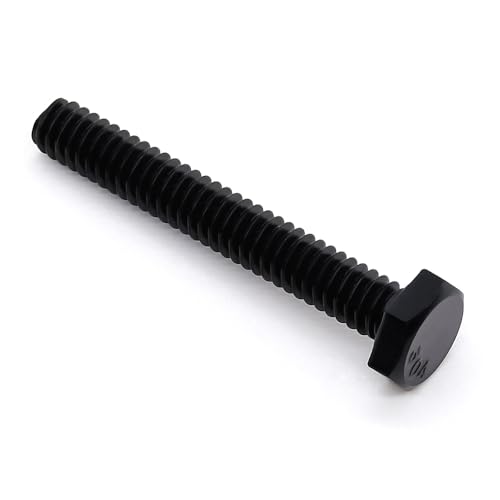 Image of Glvaner 3 /8-16 x 1-3 /4 inch Stainless Steel Hex Head Screws Bolts, Black Coated, 304 Stainless Steel 18-8, Hexagon Head Bolts, Full Thread, 10 pcs