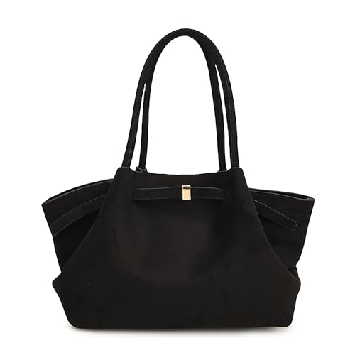 Image of Makukke Faux Suede Tote Bag for Women, Hobo Handbag Women Vintage Shoulder Bag Purse for Work Office Travel