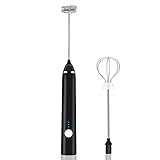 Milk Frother, Rechargeable hand-Held Electric Milk Frother 3 Adjustable USB Charging Can Be Used...