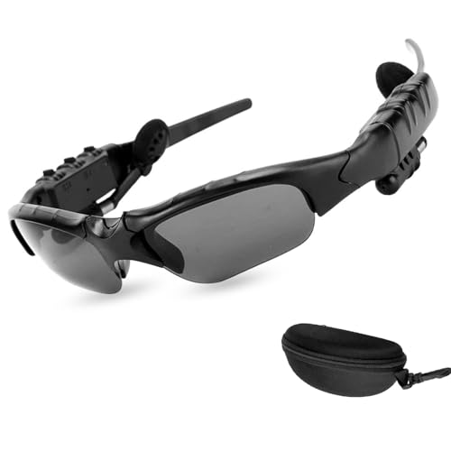 JLXINMET Wireless Sunglasses Smart Glasses Men Women Sport Glasses Music Sunglasses Headphone Stereo Sound Handfree Earphone for Smart Phone PC Outdoor Fishing Driving Cycling Black