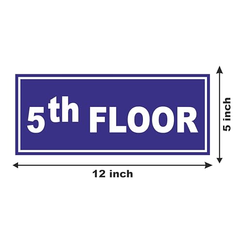 Image of ATTRACTSO - 5th Floor Sign Self Adhesive Laminated Sticker for Home, Office, Shop, Hospital, Hotel, Theatre, Restaurant - 12 inchx5 inch inch (Blue)