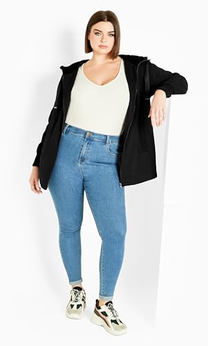 Avenue Women's Plus Size Felicity Zip Up Hood Fleece Jacket4