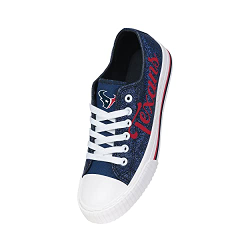 Image of FOCO Womens NFL Team Logo Ladies Fashion Color Glitter Low Top Canvas Sneakers Shoes