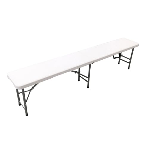 The Homeweeks Banco Plegable Solid 180 * 30 * 43,5cm Portátil | Normativa Uso Público Interior/Exterior | EN 581-1/2 | Tablero Resina HDPE 4 cm | Estructura Acero | Capacidad 3/4 Persona