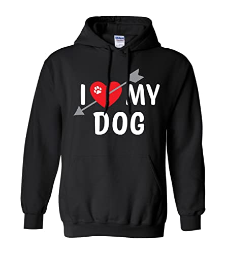 Apparelyn Cute I Heart My Dog I Heart My Human Matching Pet And Owner Hoodie Sweatshirt Set Black #TOP1