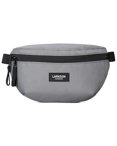LARKSON Bauchtasche Damen & Herren Grau - Finn - Hüfttasche für Sport Outdoor Stadt - Gürteltasche Stylisch für Festival - Crossbody Bag mit Gurt - Wasserabweisend