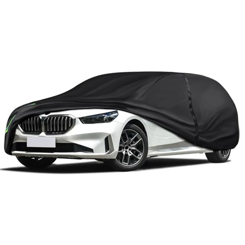 Image of 16-Layer 600D Heavy Duty Universal Full Car Cover for Outdoor & Indoor Use - All Weather Sun UV Rain Snow Dust Proof, Waterproof Scratch Resistant, Fits Sedan Body Length 205 inch-216 inch /17-18 ft