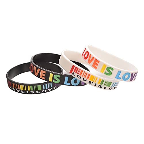 Aleasha Lgbtq ArmbäNder für Damen Herren Gay ArmbäNders Silikon Gummi Armband Schmuck Geschenk 4 Piece Set Cover