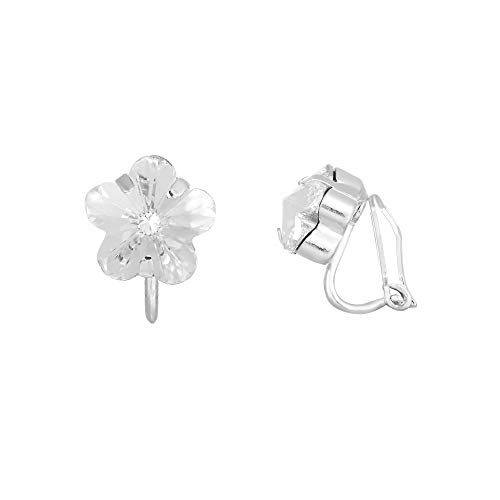 Boucles d'oreilles fleur LJ Designs E28 en cristal de verre haut de gamme
