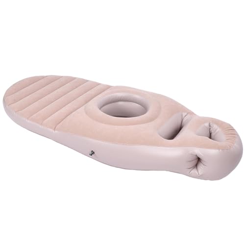 Dpofirs 腹部の穴、胃の枕木用の全身枕、睡眠用の腹枕マットレス、女性のためのマッサージ枕プールフロートを備えたインフレータブル枕 (グレー)