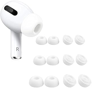 Kedoo [6 Pairs] Replacement Ear Tips for Airpods Pro and Airpods Pro 2nd 2022 Generation,Better Noise Cancellation tips, Fit in The Charging Case (Sizes S/M/L, White)