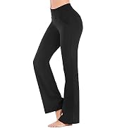 LAGKQS Women’s Bootcut Yoga Pants High Waisted Stretch Workout Leggings with Pockets Tummy Contro...