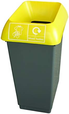 Chabrias Ltd 50 Litre Recycling Waste Bin - Made in England From 100% Recycled Plastic (Black Lid & Battery Logo)