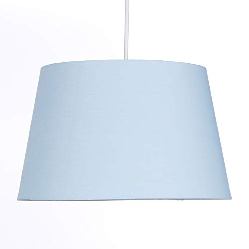 Image of Light Blue Tapered Drum Shade for Ceiling and Table Lamp 12 Inch Shade