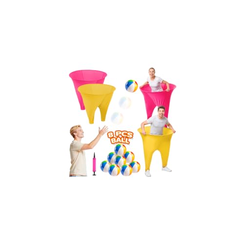 Image of Granny Pants Outdoor Game,Granny Pants with 8 Bouncy Balls & 1 Air Pump (Random Colors) and 2 Pack Color Granny Pants Yard Game for Family Reunion Party Field Game