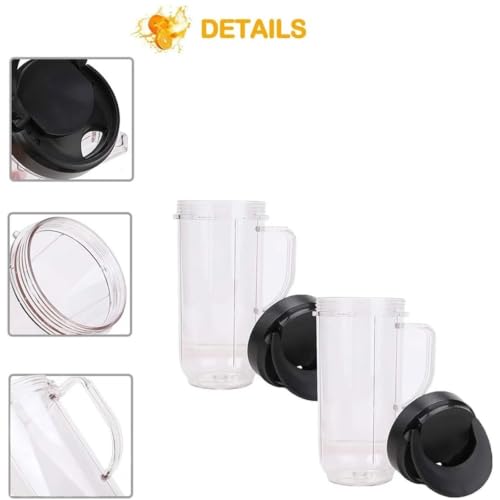 Taza de repuesto con asa y tapa antigoteo vaso de 22oz para licuadora Magic Bullet 7