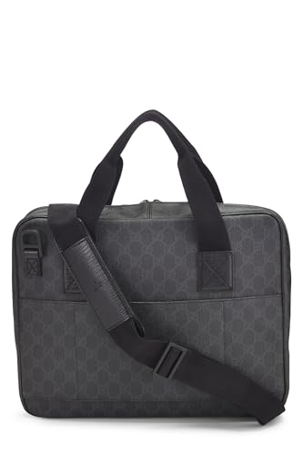 Pre-Loved Black GG Supreme Canvas Briefcase, Black4
