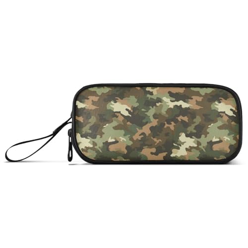 Image of Wfrish Camouflage Pencil Case Pencil Pouch Big Capacity 3 Compartments Back to School Supplies for Teen Girl Boy Pouch Pen Bag Large Storage Organizer with Handle for Men Women