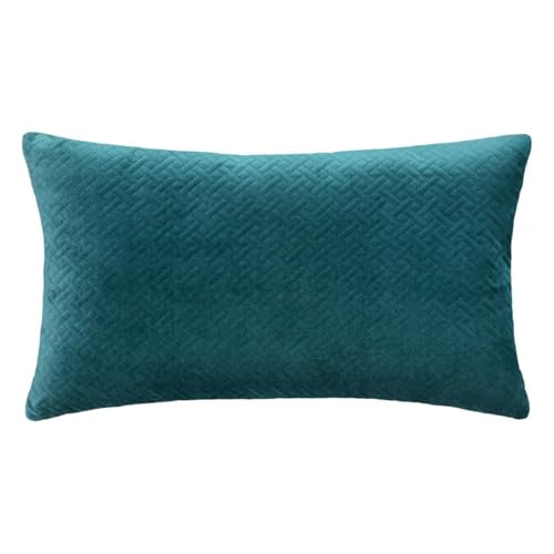 Paris Prix Atmosphera Créateur d'intérieur - Coussin Déco en Velours Dolce 38x58cm Bleu Canard